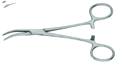 Затискач кровозупинний Денді 140 мм, зiгнутий по площинi Surgimax 06-228-14